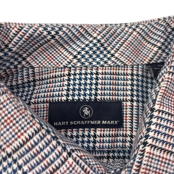 Hart Schaffner Marx Men's XL Plaid Long Sleeve Button Front Cotton Shirt - Picture 4 of 16